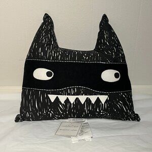 NWT Manhattan Kids Black White Decorative Cushion Pillow Monster Eyes Teeth
